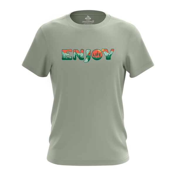 Enjoy Life Colored Typography Travel tshirt
