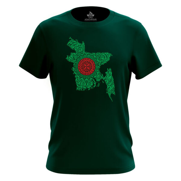 Bangladesh Map Mandala Design Premium Cotton Tshirt