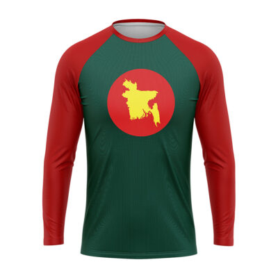 Bangladesh flag 71 Raglan full sleeve sublimation jersey tshirt