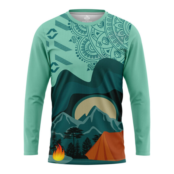 Camping in Mountain Mandala Full Sleeve Jersey Tshirt