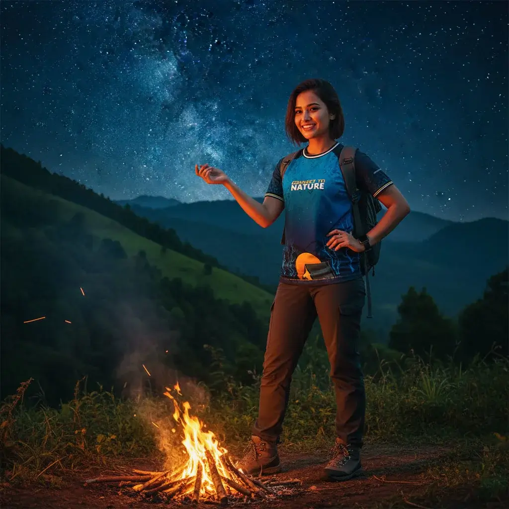 Connect to nature - nature wifi sublimation travel jersey camping tshirt