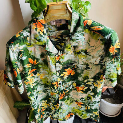 Tropical Breeze Viscose Lilen Cotton Cuban Collar Shirt