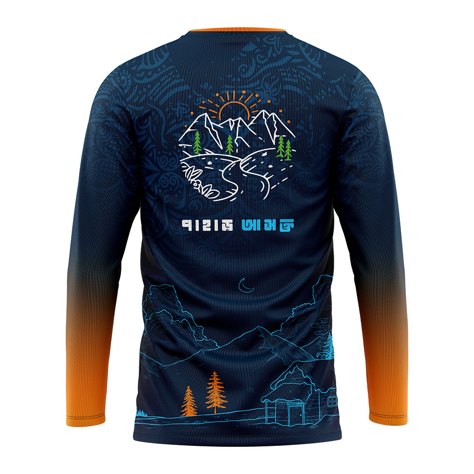 পাহাড় আসক্ত premium travel jersey tshirt