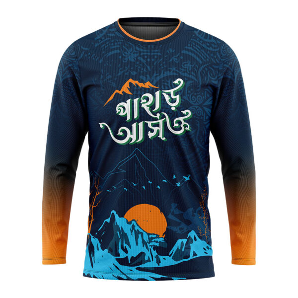 পাহাড় আসক্ত premium travel jersey tshirt