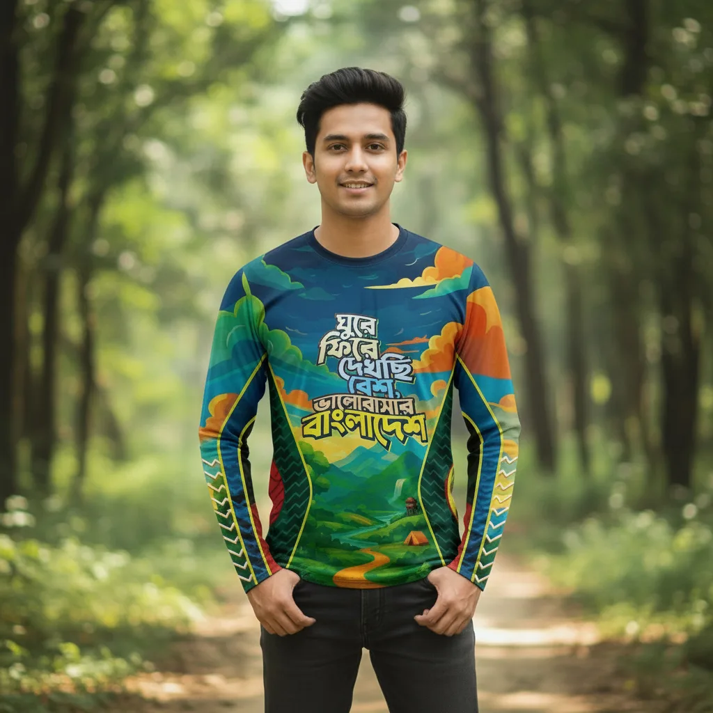 ghure fire dekhsi besh, valobashar bangladesh sublimation travel jersey ঘুরে ফিরে দেখছি বেশ, ভালোবাসার বাংলাদেশ সাবলিমেশোন ট্রাভেল জার্সি